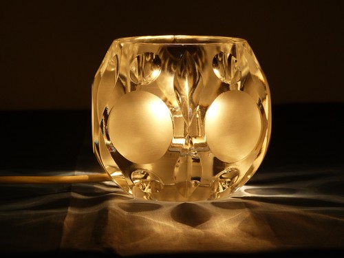 Tischlampe wohl von Peill & Putzler Bleikristall 60er 70er Nachttischlampe - Bild 8 von 8