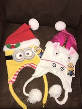 DESPICABLE ME MINION or MY UNICORN WINTER HAT/SANTA HAT HOLIDAY FUN