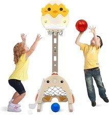 Large Basketball Hoop Set for Kids 3-in-1 Kids Flashing Basketball Stand