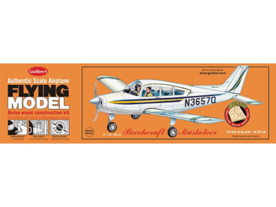Guillow's Model Kits 308LC Beechcraft Musketeer Treppe Flying Kit IN Balsa-Baum