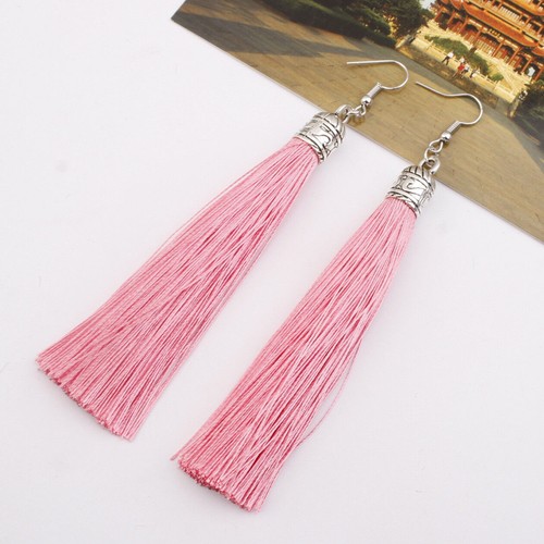 Women Earrings Jewelry Long Tassel Fringe Boho Hook Drop Dangle Fashion Jewelry - Picture 8 of 16