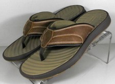 258652 MS38 NEWPORT MENS SHOE 11 M BROWN LEATHER THONG SANDAL JOHNSTON MURPHY