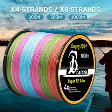 Braided Fishing Line 4 8 Strands 328/547/1093 Yards Abrasion Resistant 12-100lb