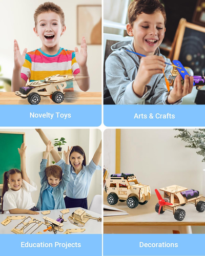 STEM Kits for Kids Age 8-10, 5 Set Wooden Model Car Kits, STEM Toys for Ages 8-1 - Picture 6 of 12