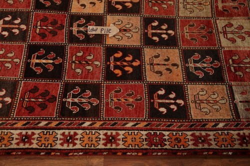 Vegetable Dye Checked Bakhtiari Area Rug 5x9 ft. Handmade Wool Vintage Carpet - Picture 9 of 12