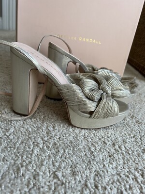 Loeffler Randall Natalia Platinum Platform Bow Heel