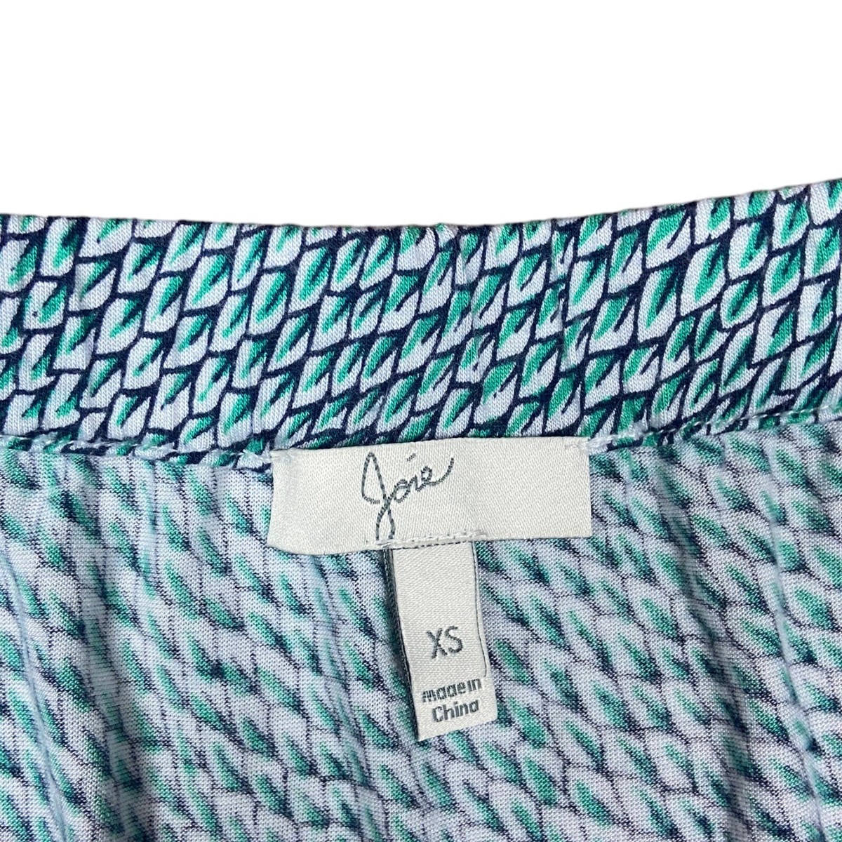 Joie Filya Teal Turquoise Leaf Print Maxi Pull On Elastic