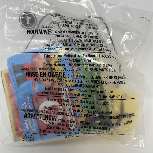 2011 Pokemon Pikachu with Card McDonalds Happy Meal, NEW SEALED #1 - Picture 6 of 6