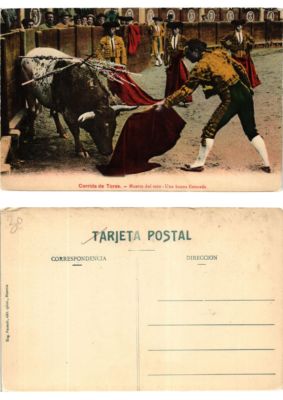 CPA AK Bullfighting Corrida de Toros Muerto del Toro Une Estocada (776183)