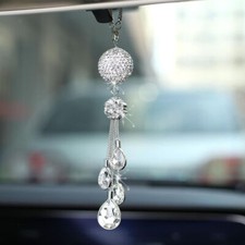 Crystal Hanging Ornament Bling Car Rear View Mirror Pendant Home Decor Gift New