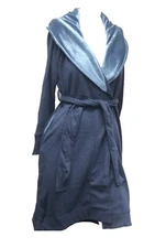 UGG DUFFIELD ROBE COLLAR BELTED SHAWL NAVY HEATHER WOMENS MEDIUM