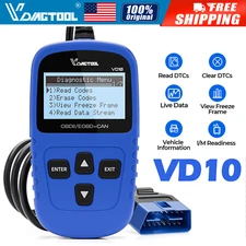 VD10 OBD2 Scanner Check Engine Light Fault Code Reader Live Data Diagnostic Tool