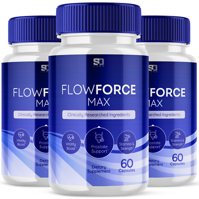 (3 Pack) FlowForce Max, Flow Force Max Male Vitality Supplement (180 Capsules)