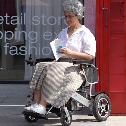 Fold And Travel Auto Recline Lightweight Foldable Electric Power Wheelchair - Picture 13 of 15