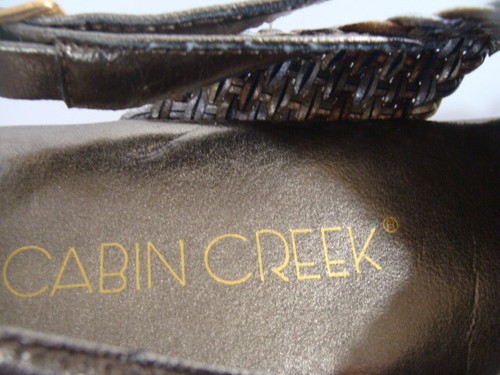 Cabin Creek Women's Woven Metallic Low Wedge Slingback Sandals Size 8 M - Picture 6 of 10