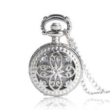 Xmas Gift New Vintage Hollow Butterfly Long Necklace Pendant Quartz Pocket Watch