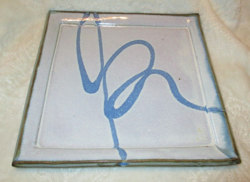 Vintage~Square Plate~Signed~Pottery~9 5/8" x 9.75"~Pre-Owned - 第 1/13 張圖片