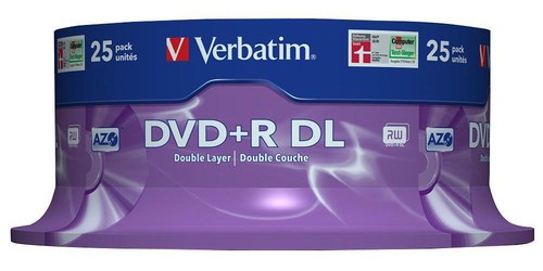 8x Vitesse DVD+R DL Vierge Disques - 25 Paquet Broche - VERBATIM - Photo 2/2