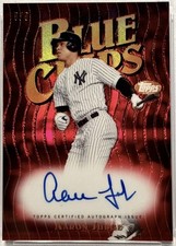 /5 AARON JUDGE 2019 RED REFRACTOR AUTO TOPPS FINEST BLUE CHIPS PSA 10 GEM MINT