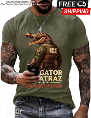 Alligator Alcatraz Ice Nature s Own Border Patrol Men Women T-Shirt ICE T-Shirt