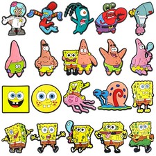 Amazing Inspired Spongebob  Friends Rubber Themed Lot Of 20 Pieces Shoe Charms