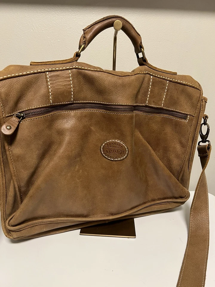 Maletín/bolso mensajero de cuero genuino Roots Grad School Tribe Foto 3 de 4