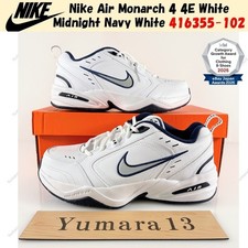 Nike Air Monarch 4 4E White Midnight Navy White 416355-102 Men's Size