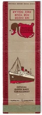 Vintage Matchbook Cover Hiland's Tobacco Locker Long Beach CA Hotel Queen Mary .