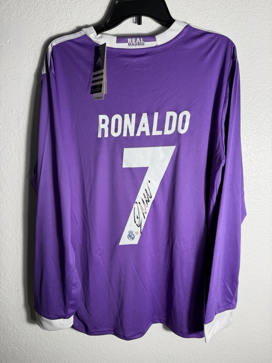 Cristiano Ronaldo Signed Real Madrid Purple Jersey XL W/ COA Auto