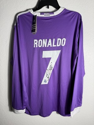  Real Madrid XL シャツ　ロナウド　RONALDO Cristiano Ronaldo Signed Real Madrid Purple Jersey XL W/ COA Auto