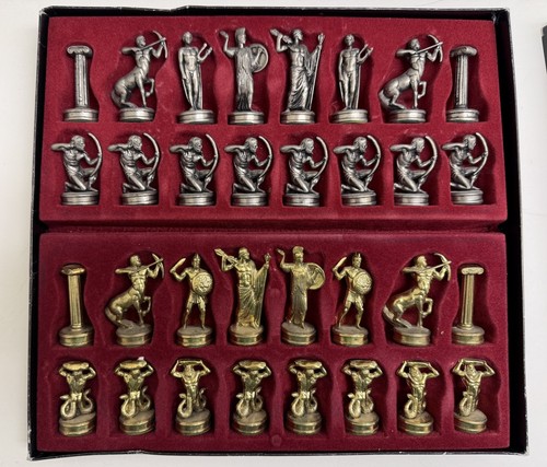 Manopoulos Greek Mythology Chess Set Board Game Pieces Complete - Afbeelding 2 van 7