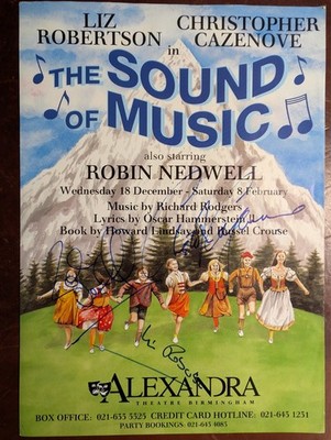 Original signiertes Alexandra Theatre Birmingham Flugblatt, The Sound of Music (1992)