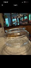 Vintage Mid Century Clear Glass 9.5" x 5.5" Fish Bowl / Terrarium
