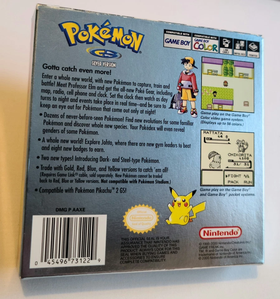 Pokemon Silver Boxed NTSC USA Nintendo Game Boy Color New Battery Genuine VGC - Image 3 of 4