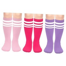 3 Pack Toddler Soccer 3-6 Years 3 Pack Purple White  Pink White  Rose White