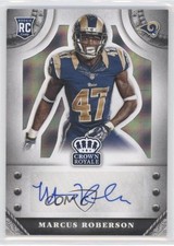 2014 Crown Royale Rookie Signatures Silver Plaid 65/75 Marcus Roberson Auto 0c2