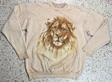 Oneita Power Sweats Men's Made In USA Lion Graphic Print Sweatshirt Size XL