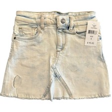 NWT DL1961 Light Wash Distressed Denim Skirt, Girls Size 4