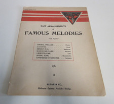 Easy Arrangements of Famous Melodies - Sheet Music for Piano - 16 Pages - 1940s