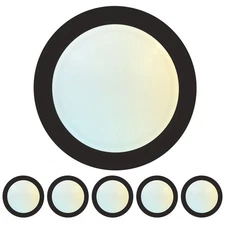 Luxrite 6 Inch LED Disk Lights 5CCT 2700K-5000K 1000LM Damp Rated Black 6-Pack