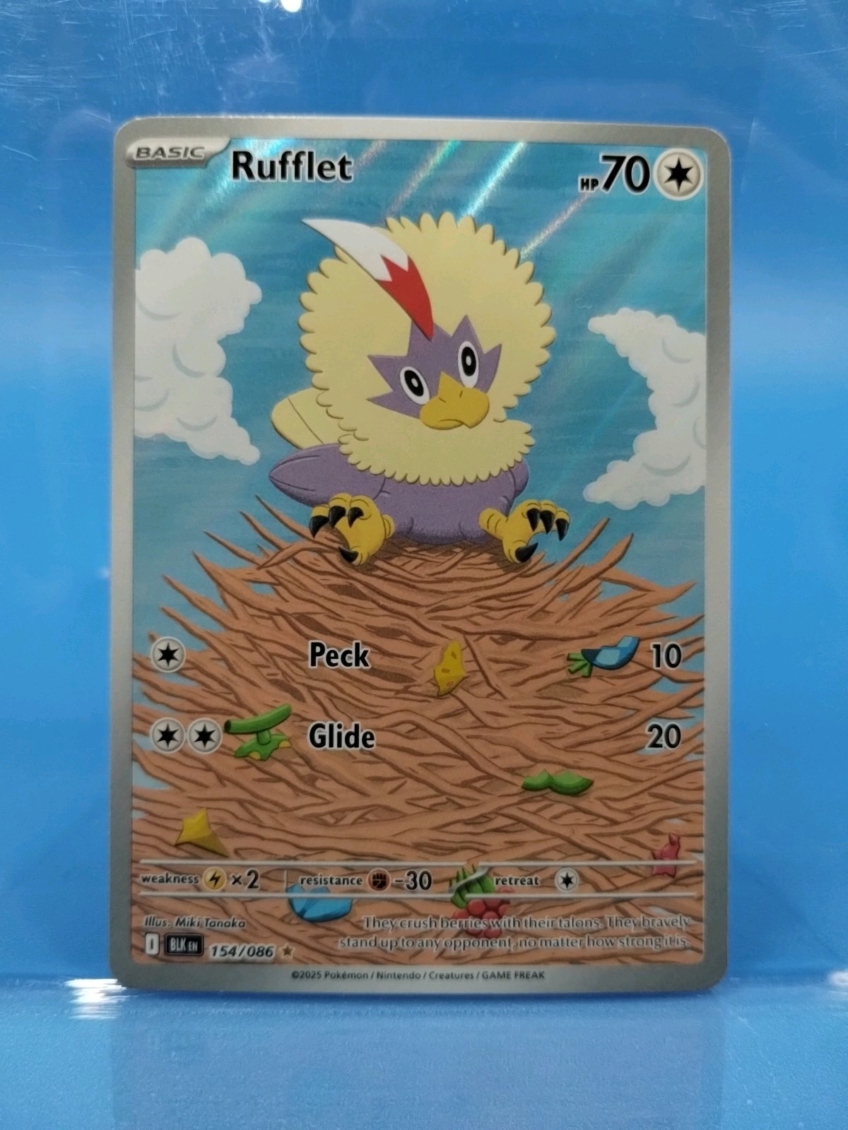 Pokémon Card Rufflet Illustration Black Bolt SV10.5 Rare 154/086 NM Condition