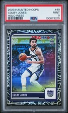 2023 PANINI HAUNTED HOOPS HOLO WEBS #49 COLBY JONES PSA 9