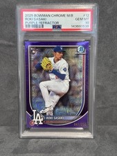 2025 Bowman Chrome Mega - Roki Sasaki #12 Purple Mojo Refractor /250 RC PSA 10
