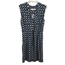 NWT LOFT Dress Sleeveless Geometric Print Short Tie Waist Size Medium