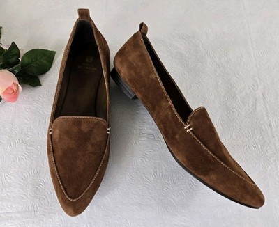 White Mountain Nash Chestnut Brown Suede Pointed Toe Flats 9.5 M