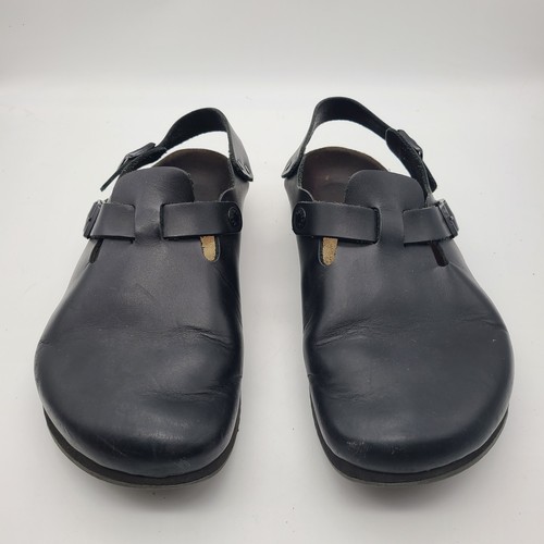 Birkenstock Tokio Super Grip Clogs Black Leather Womens Size US 9-9.5 EU 40 - Picture 2 of 6