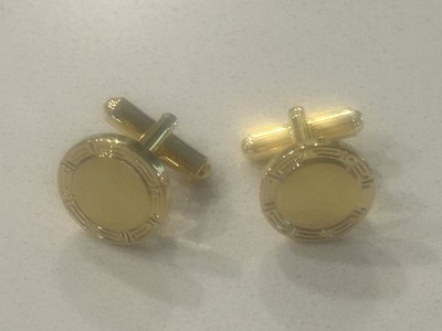 Round Gold-Tone Cufflinks,  Vintage-Style by Croft & Barrow in Original Box