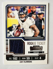 2023 Panini Contenders Zay Flowers Jersey RC Ravens Rookie Ticket!