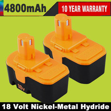 2PACK For Ryobi 18V PLUS 18 Volt Ni-Mh Battery P100 13022 ABP1801 P101 ABP1803