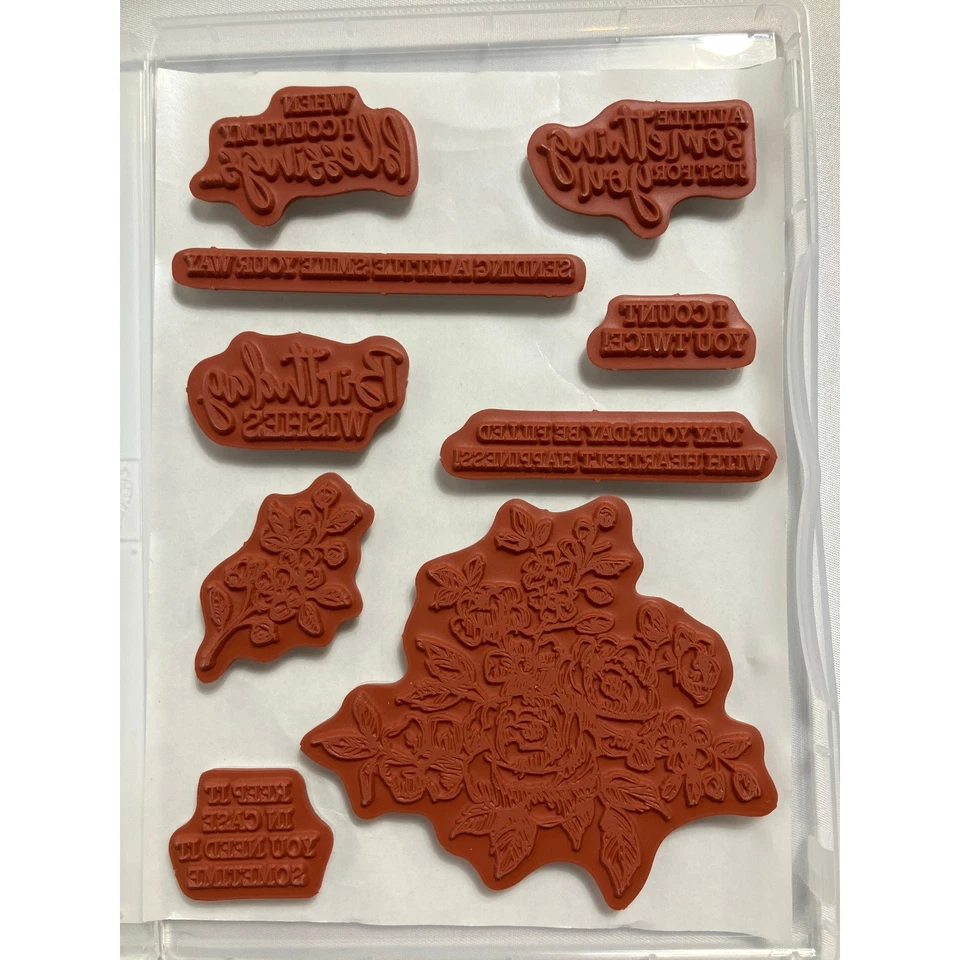 Estampación de frases elegantes estampillas adhesivas deseos de cumpleaños flores bendiciones artesanía Foto 3 de 4